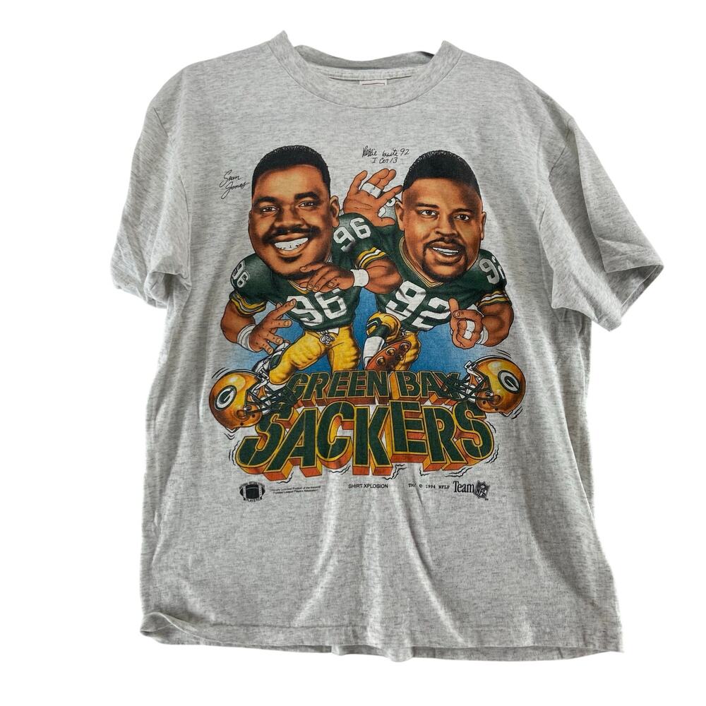 Vintage‎ 1994 Green Bay Packers Sackers TShirt Size Large Delta